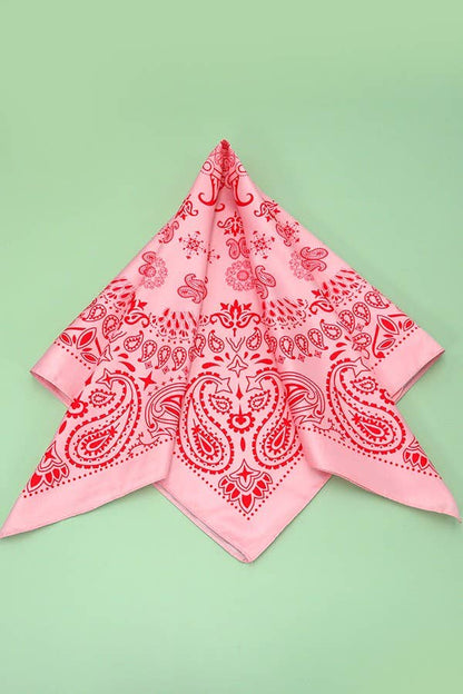 Paisley Pink Bandana Scarf