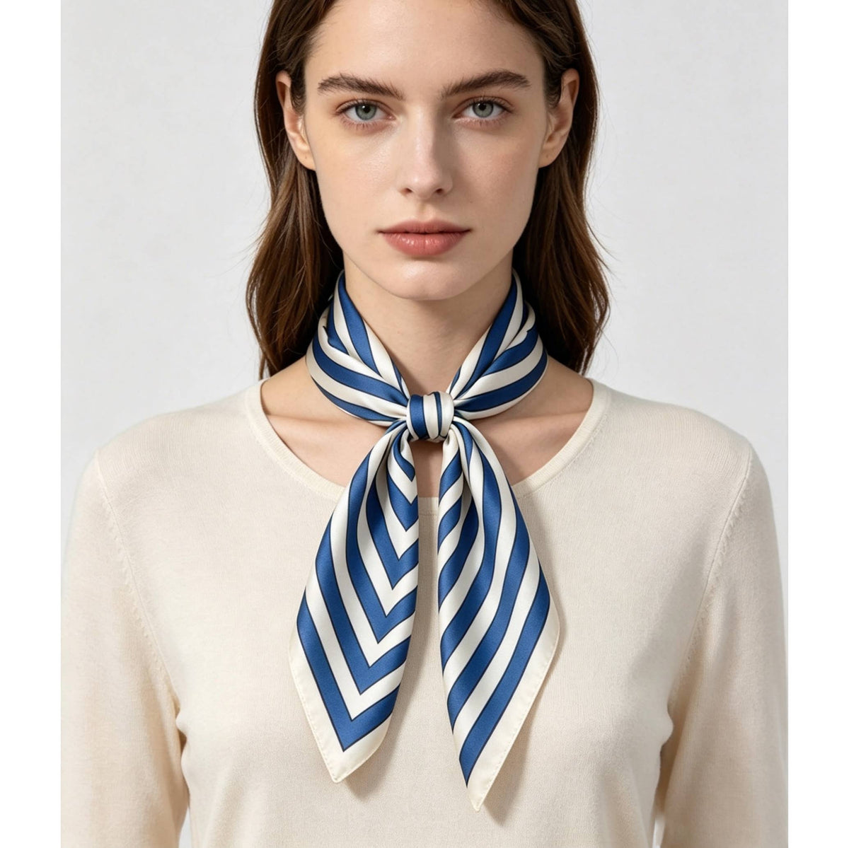 Stripe Silky Scarf