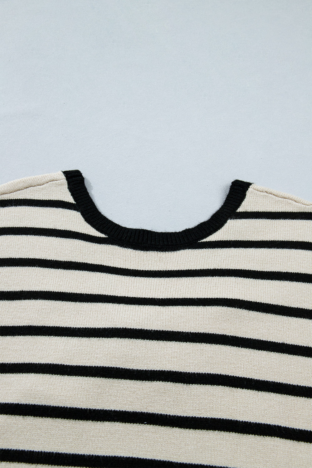 Stripe Bow Short Sleeve Sweater