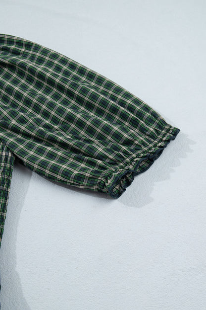 Green Plaid Maxi Dress
