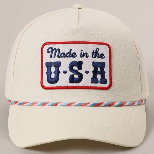 Made in the USA Trucker Hat: multi color rope