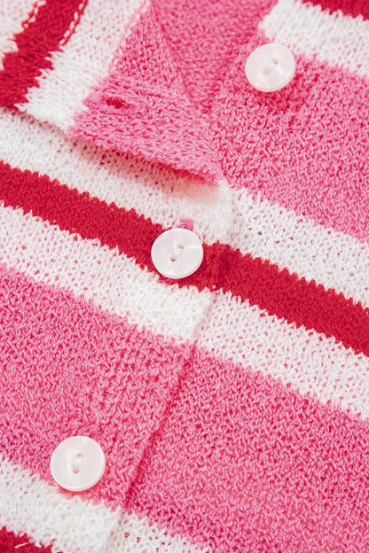 Pink Stripe Cardigan