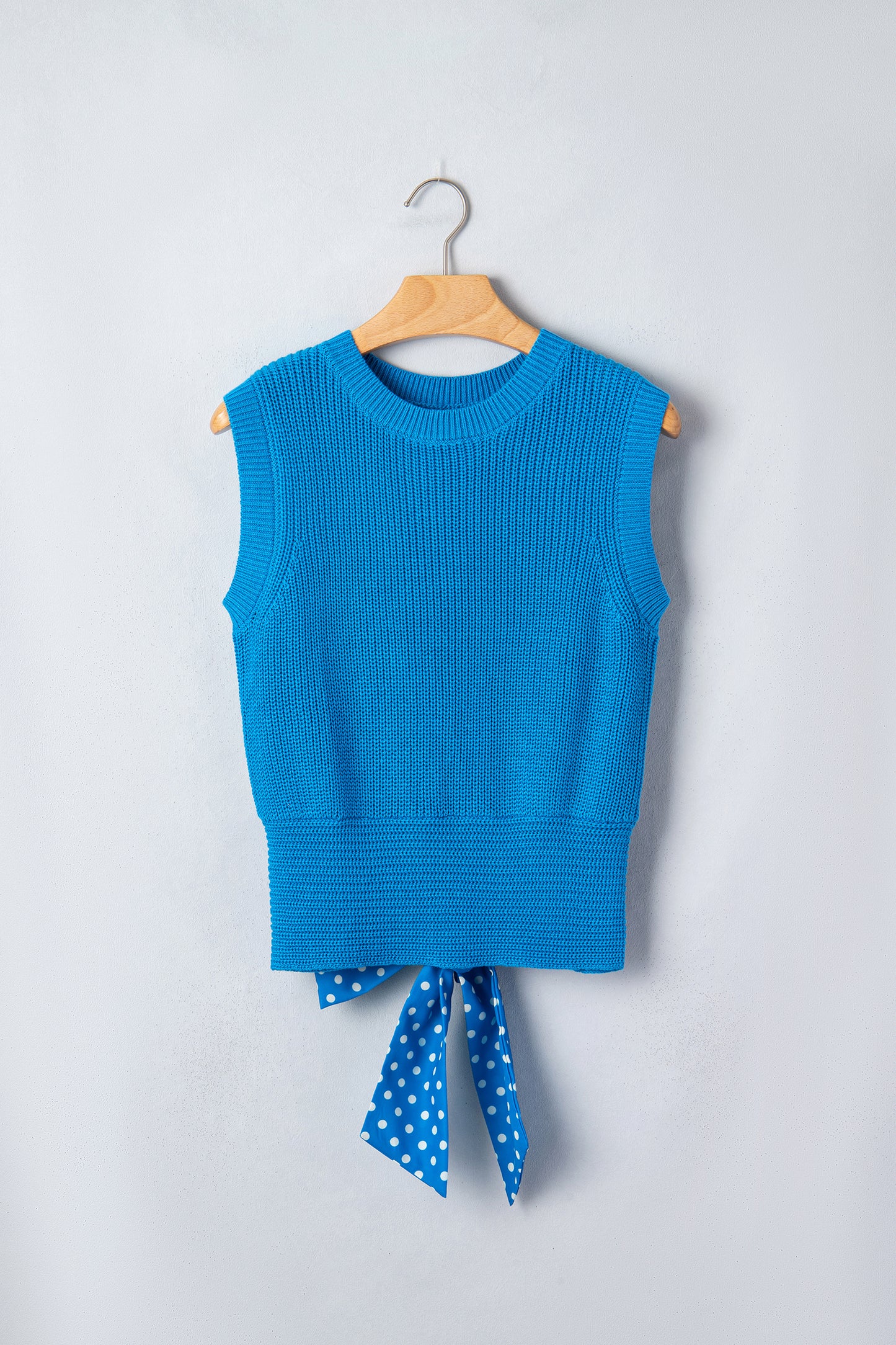 Polka Dot Knot Back Sweater Tank