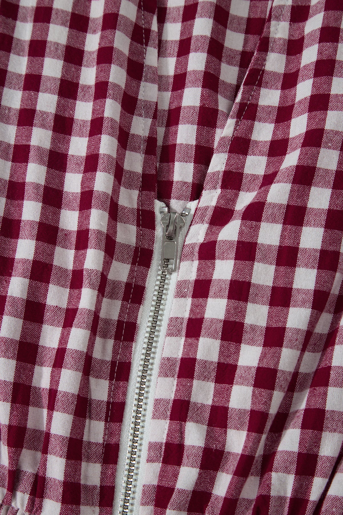 Deep Red Gingham Dress