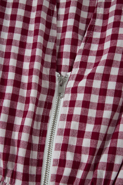 Deep Red Gingham Dress