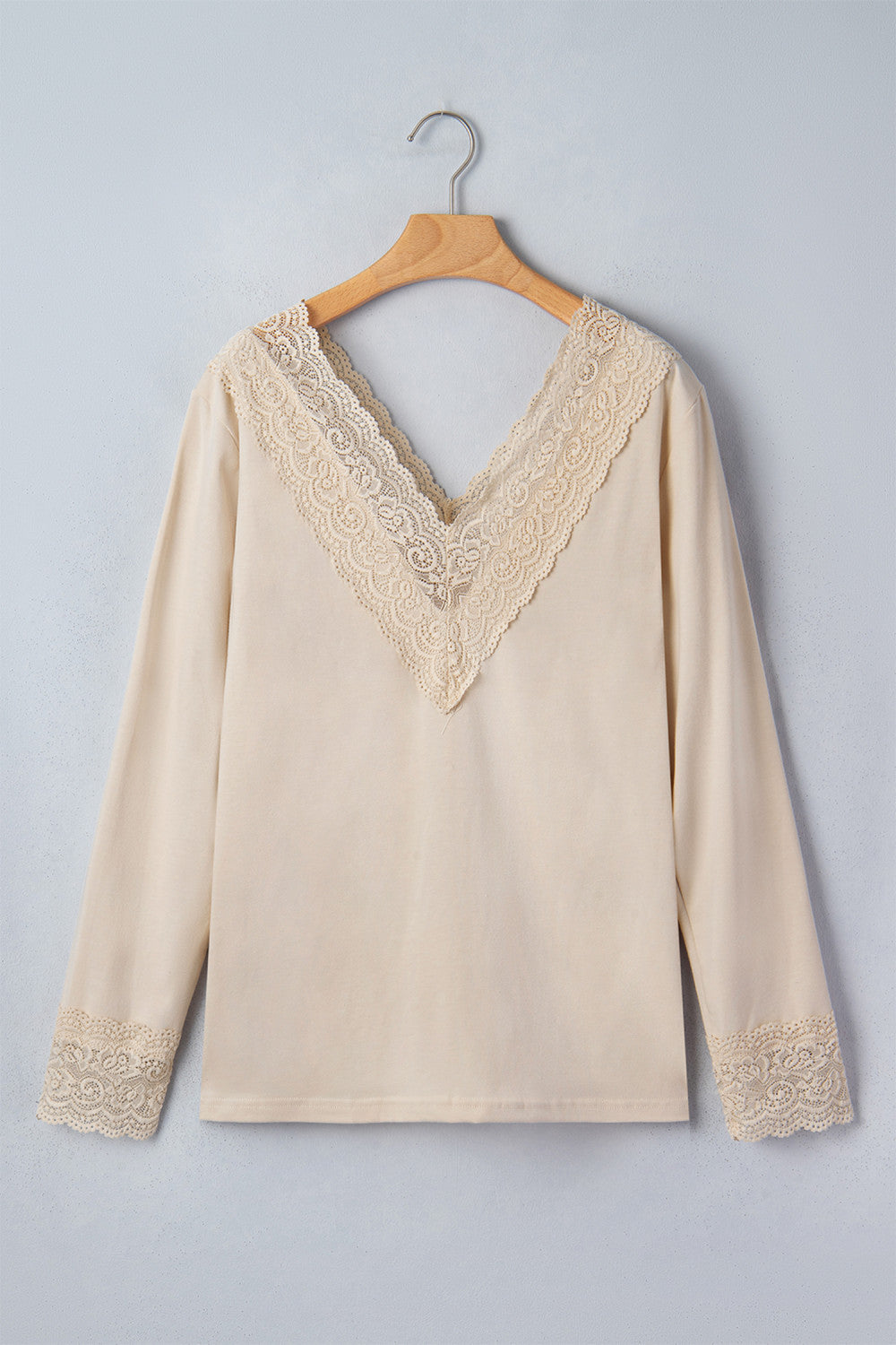Apricot Lace Trim Top