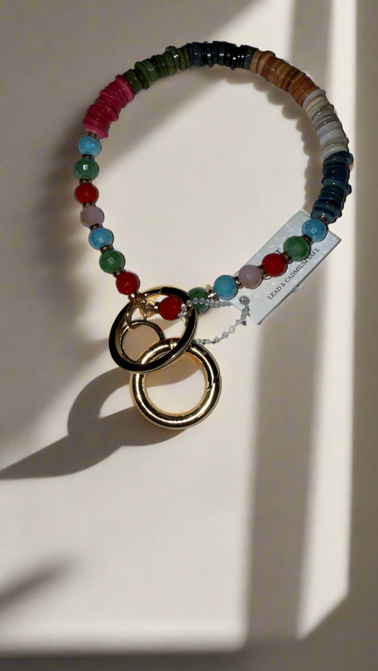Multicolored keychain bracelet