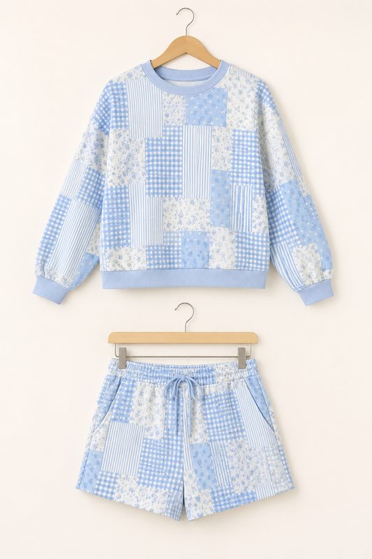 Blue Patchwork Set