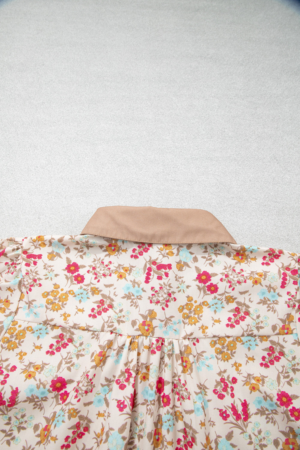 Floral Button Down & Belted Dress