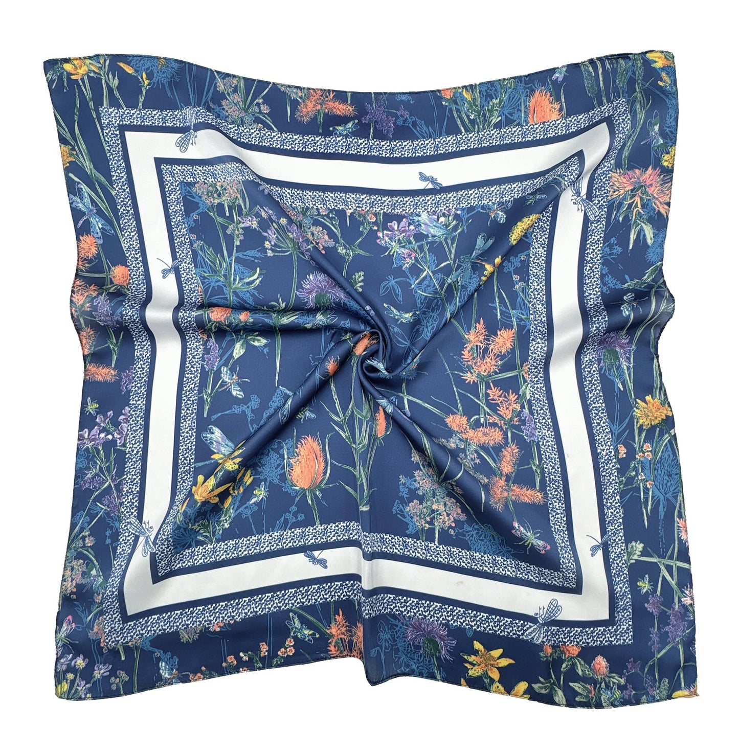 Flower Border Print Square Scarf