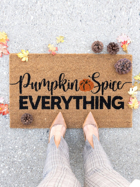 "PUMPKIN SPICE EVERYTHING" DOORMAT