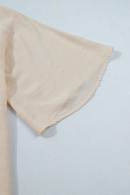 Oatmeal Lace Button Up