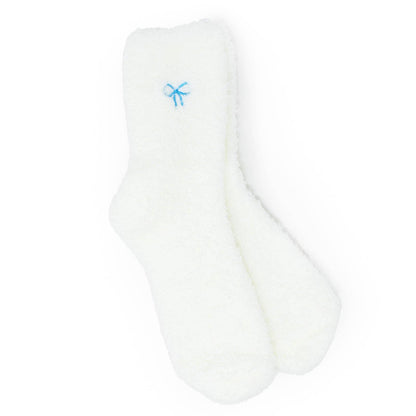 Blue Ribbon Fuzzy Socks