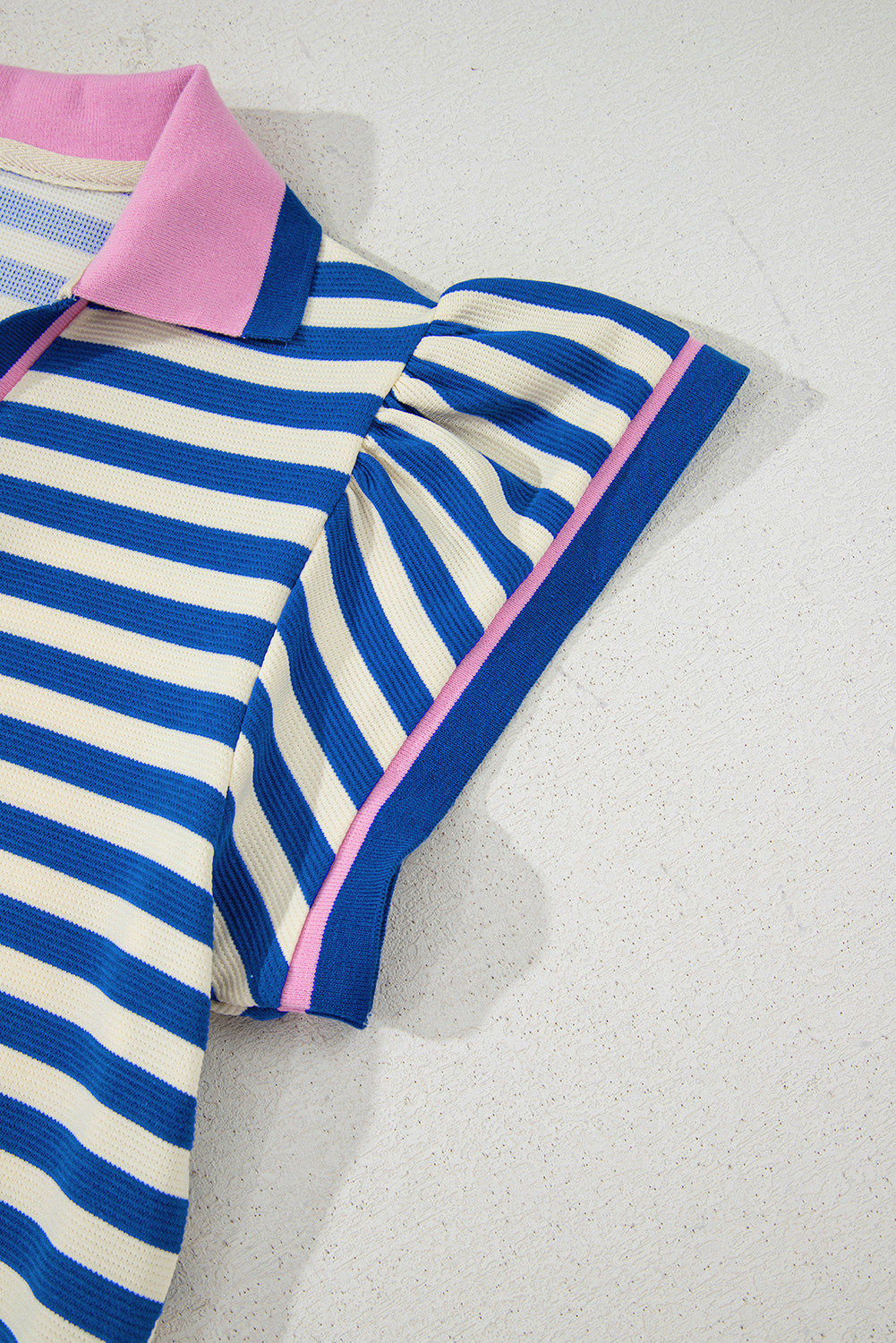 Blue Striped Puff Sleeve Dress