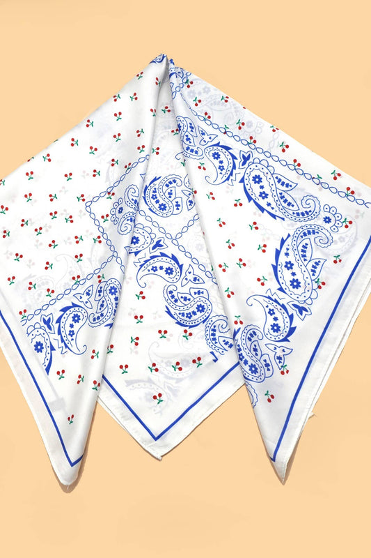 paisley & cherry silky feel scarf