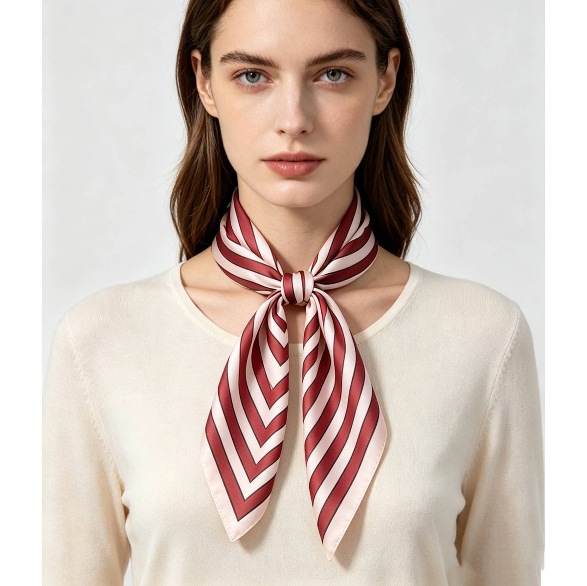 Stripe Silky Scarf