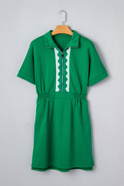 Green  Half Zip Dres