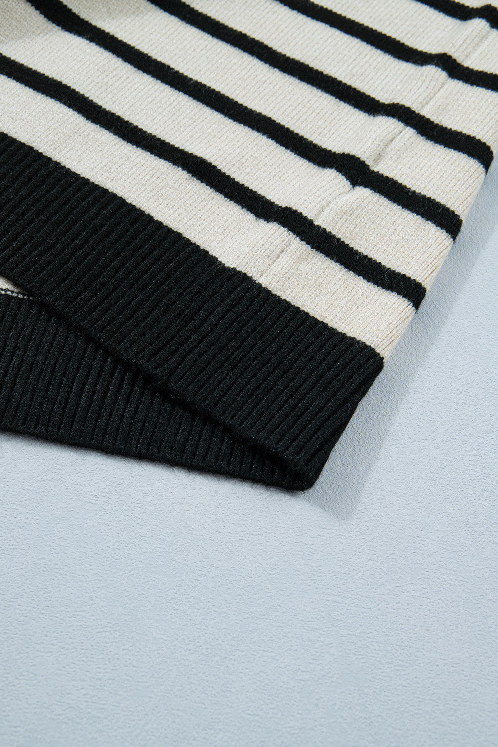 Stripe Bow Short Sleeve Sweater