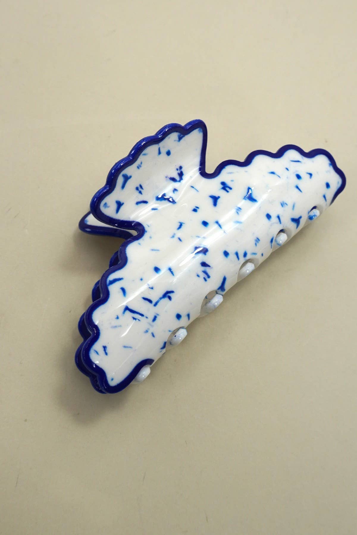 Vintage Porcelain Style Half Moon Claw Clips