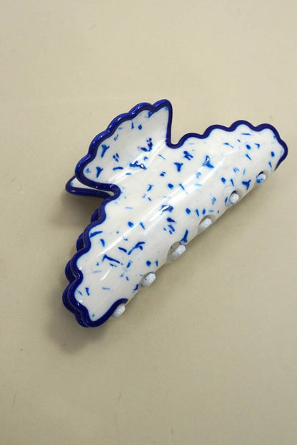 Vintage Porcelain Style Half Moon Claw Clips