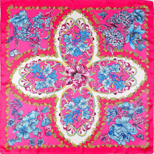 Vibrant Pink Floral  Scarf