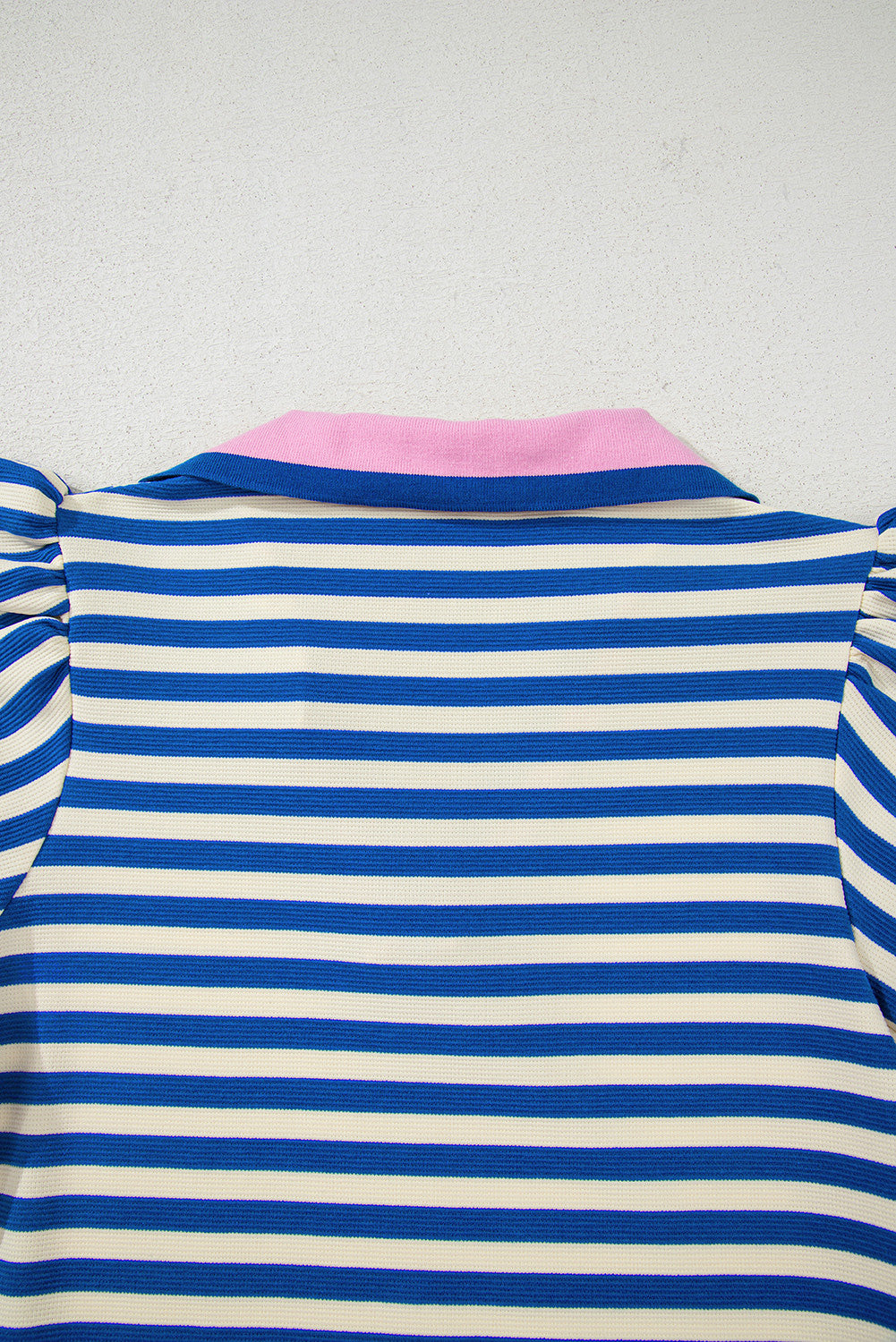 Blue Striped Puff Sleeve Dress