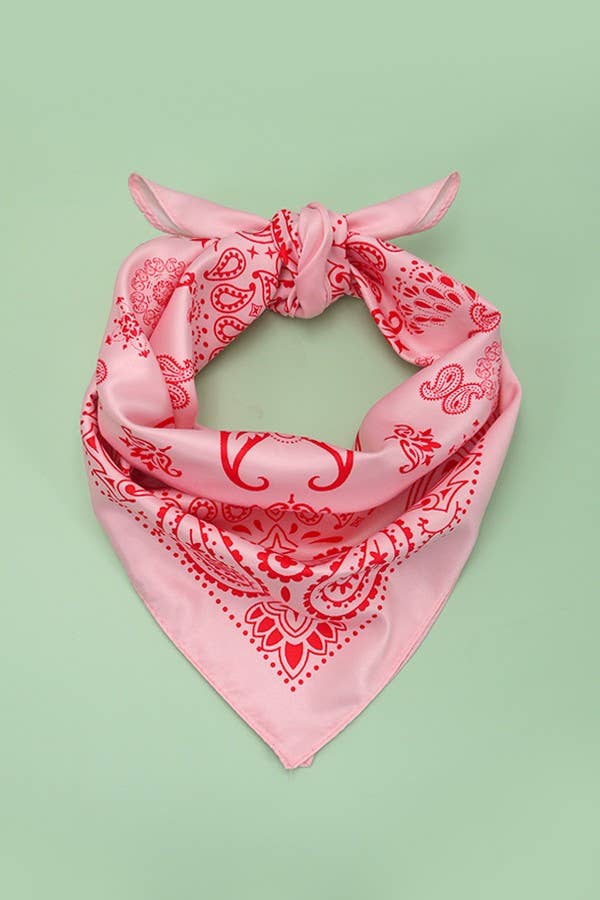 Paisley Pink Bandana Scarf