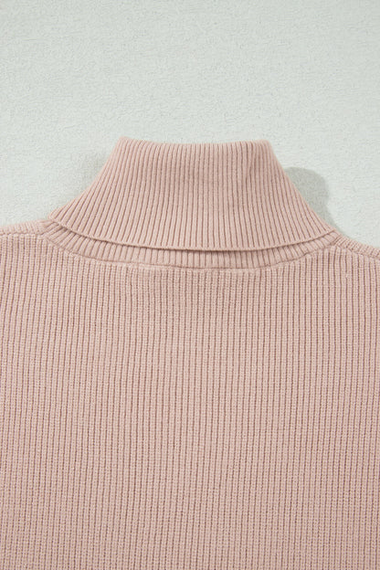 Beige Sleeveless Turtleneck
