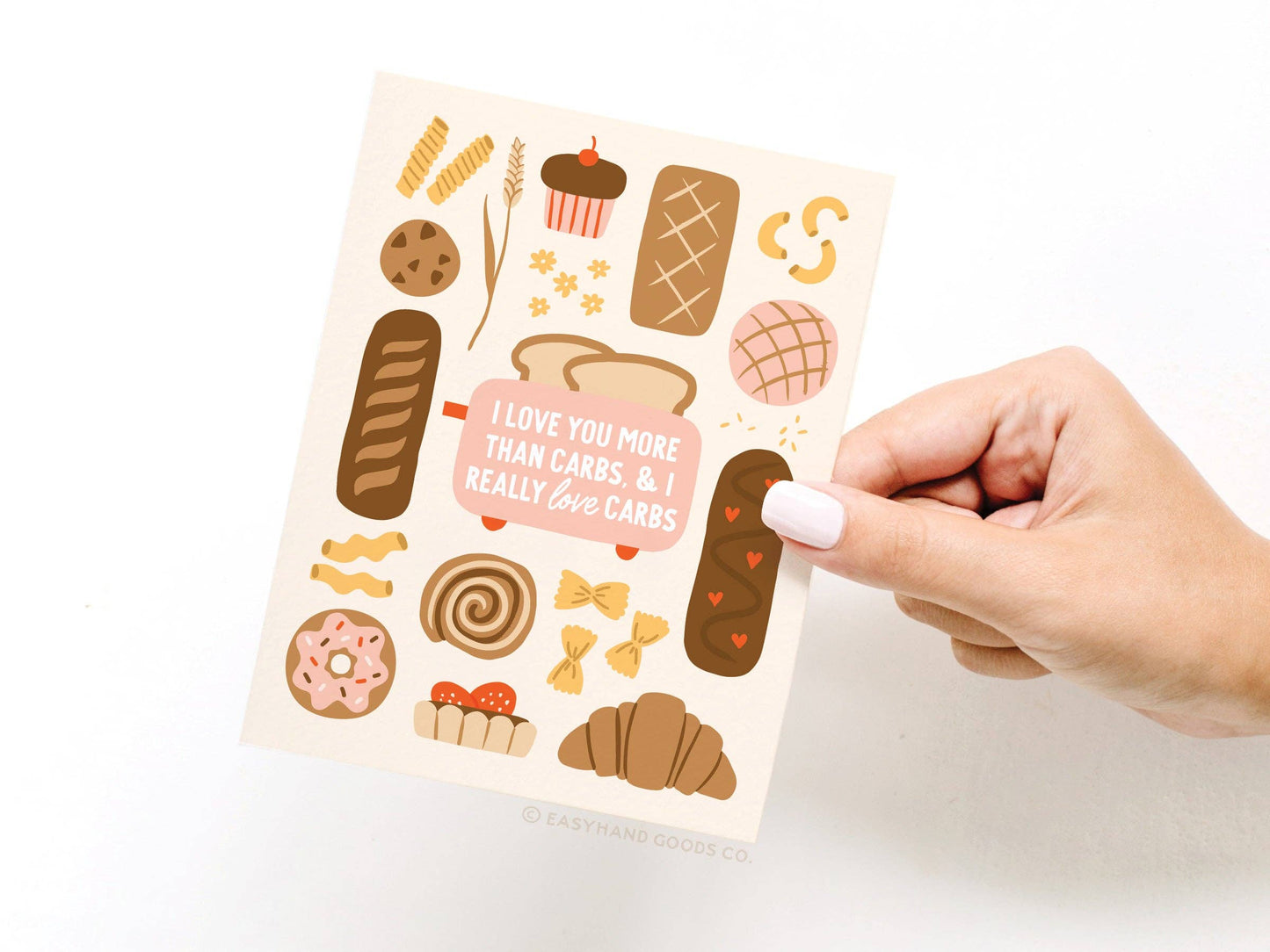 I Love You More Than Carbs Greeting Card