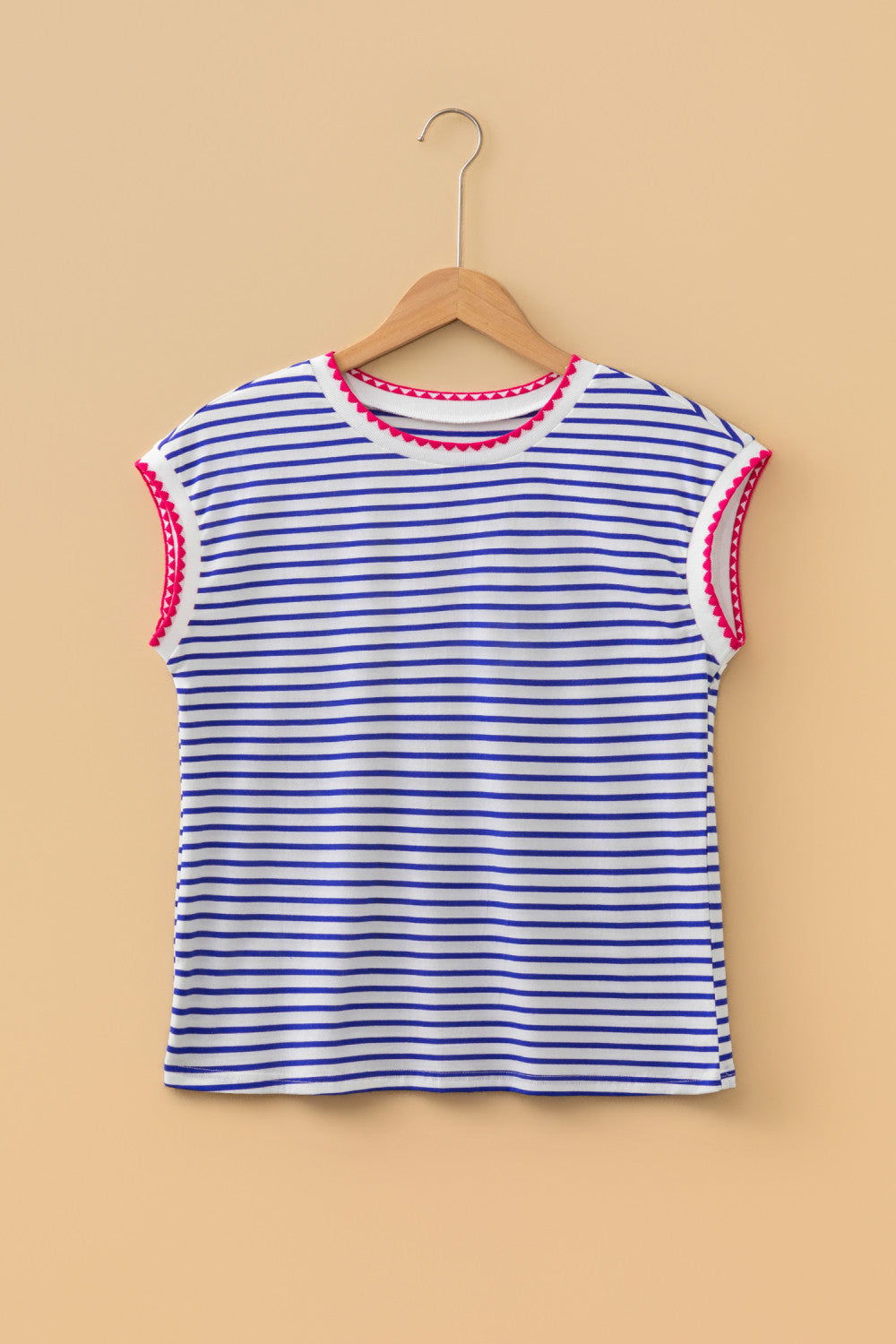 Red Trim Stripped T-Shirt