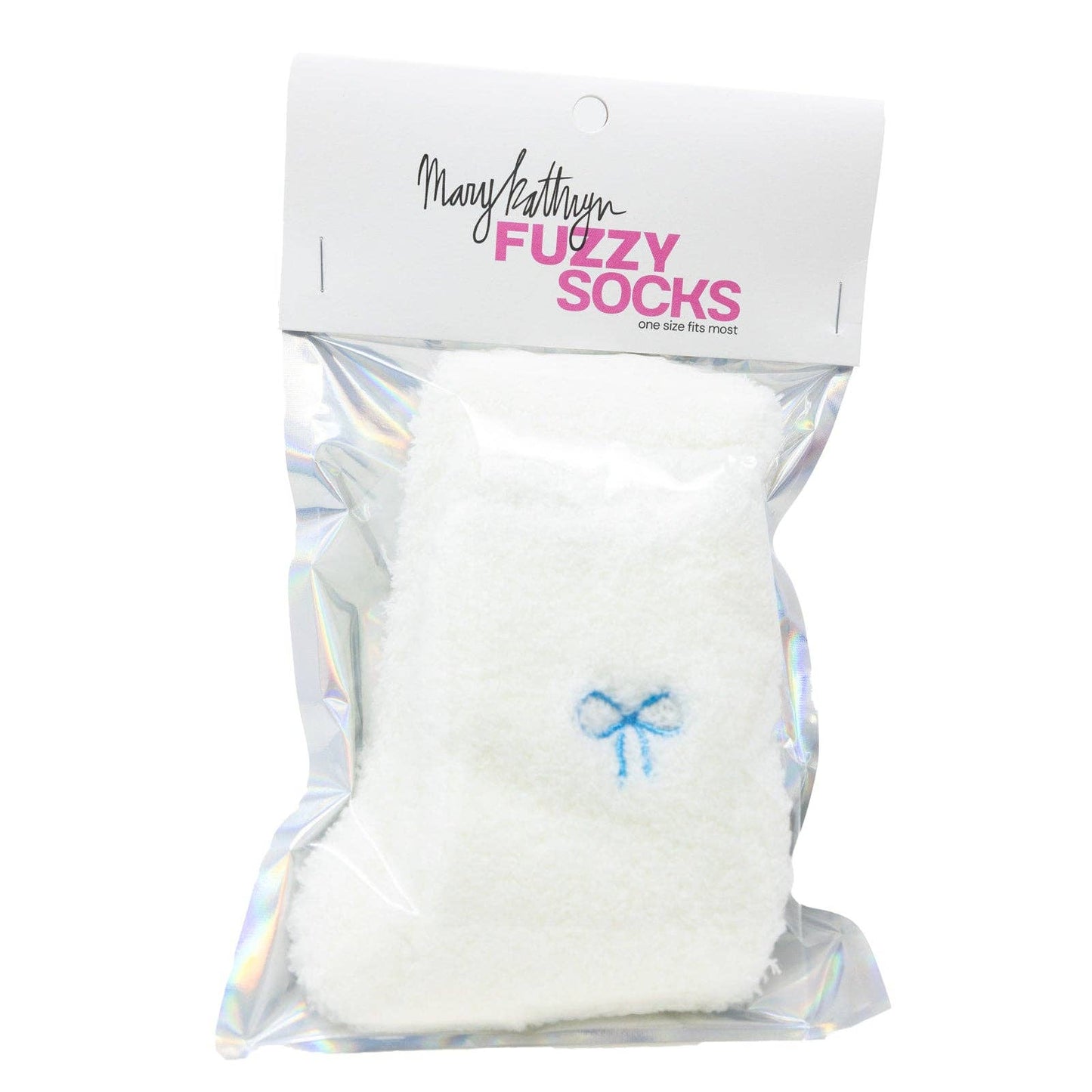 Blue Ribbon Fuzzy Socks