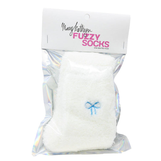 Blue Ribbon Fuzzy Socks