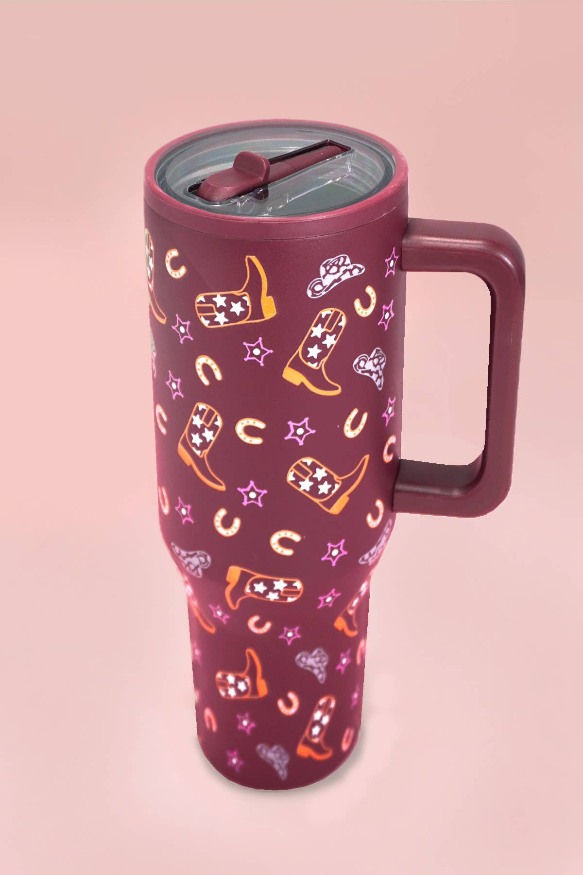 40oz SPILL FREE STAINLESS STEEL VACUUM TUMBLER: WESTERN WINE