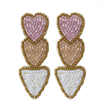 Beaded Heart Earrings