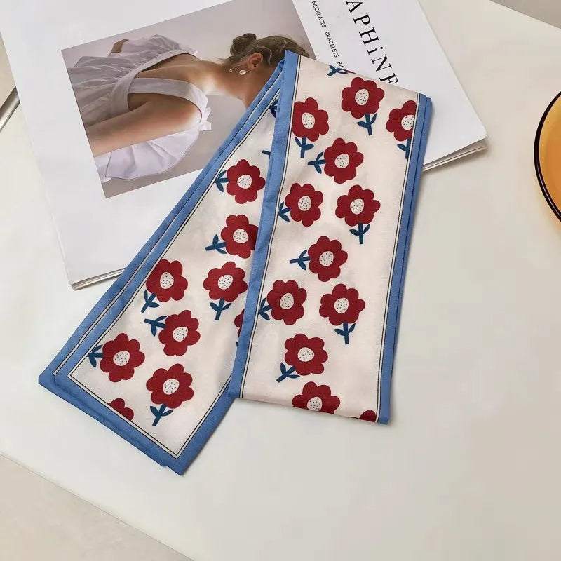Red Flower Twilly