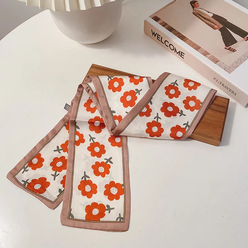 Orange Flower Twilly