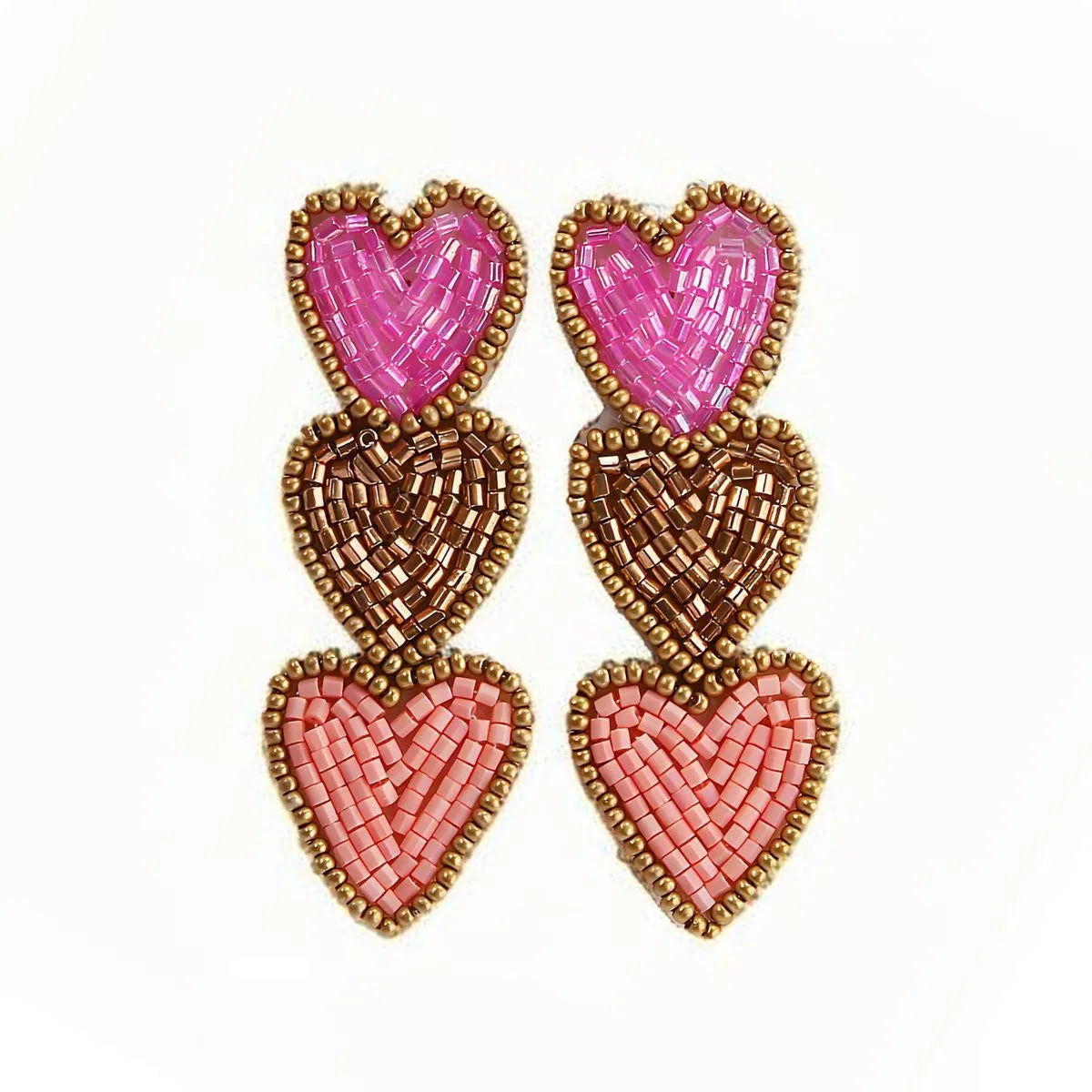 Beaded Heart Earrings