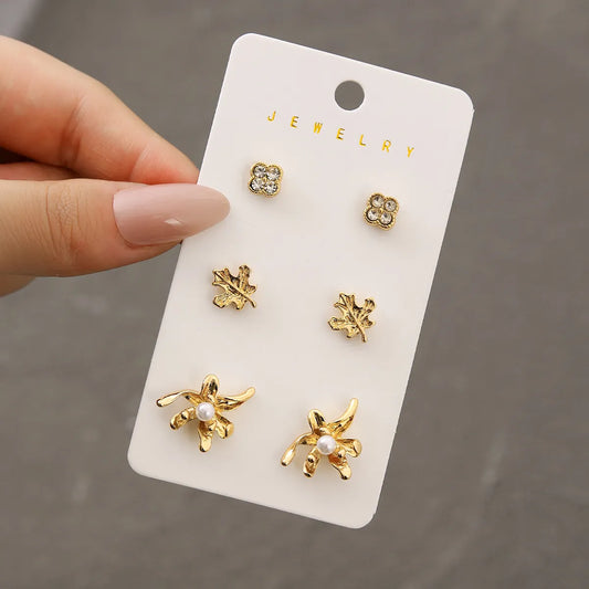 Maple Leaf Earring Trio