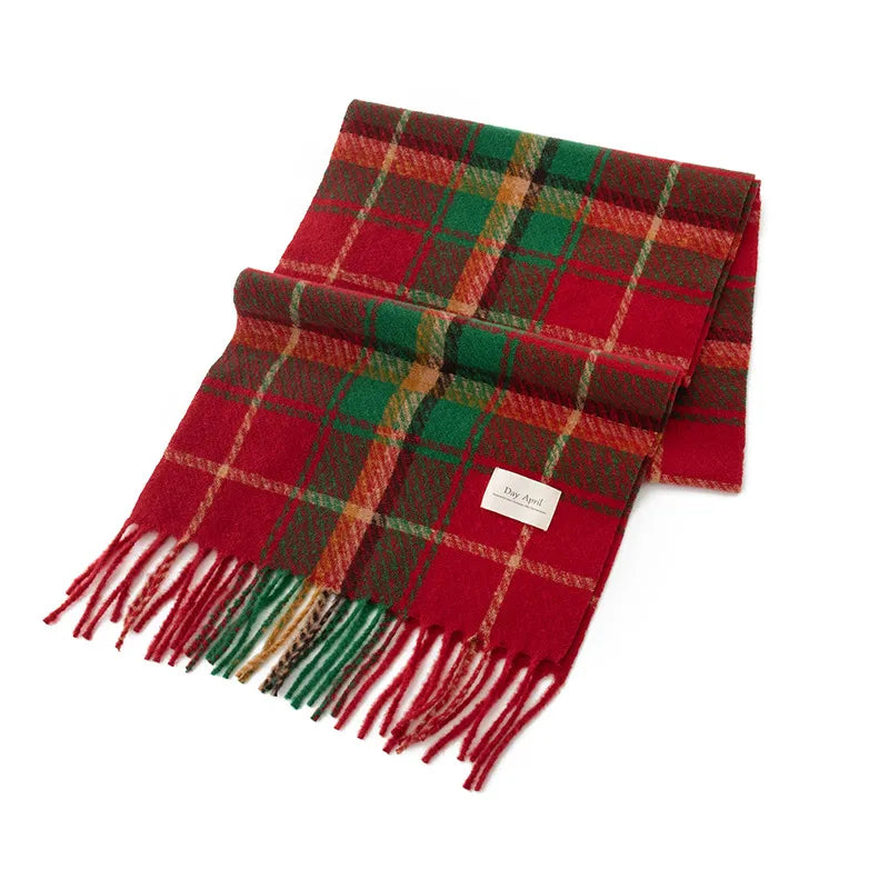 Plaid Tassel Scarf