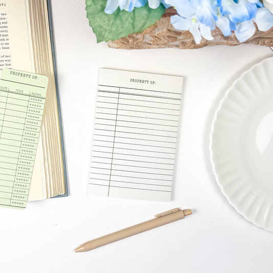Library Card Notepad