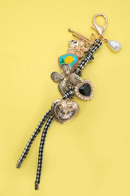Heart & Fruit Porcelain Rope Bag Charm