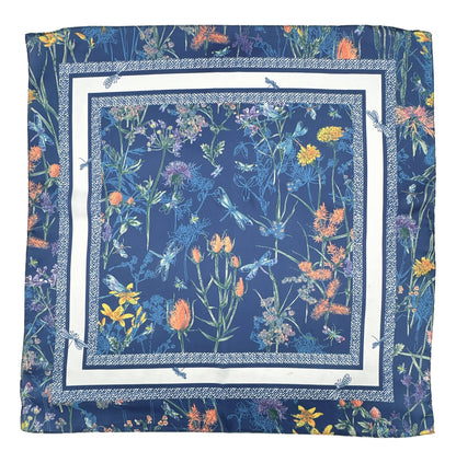 Flower Border Print Square Scarf