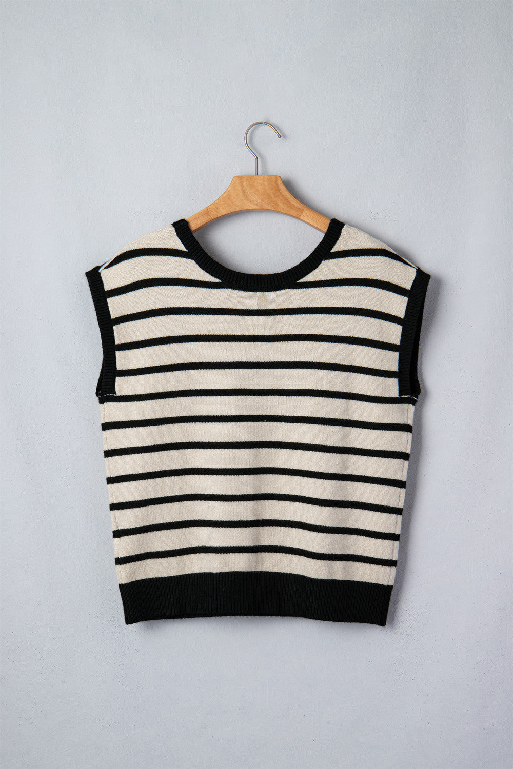 Stripe Bow Short Sleeve Sweater