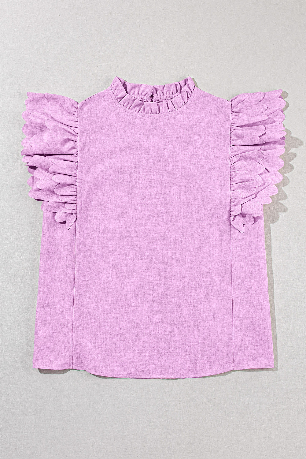 Pink Scalloped Flutter Top