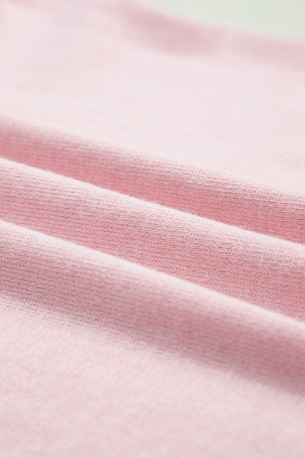 Pink Lace Trim V Neck