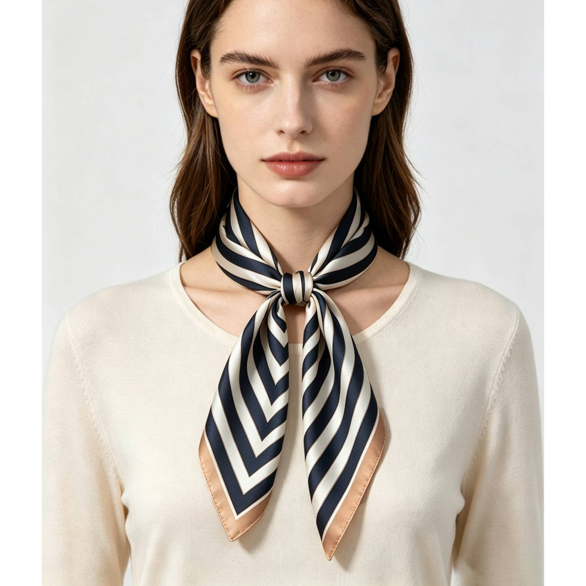 Stripe Silky Scarf