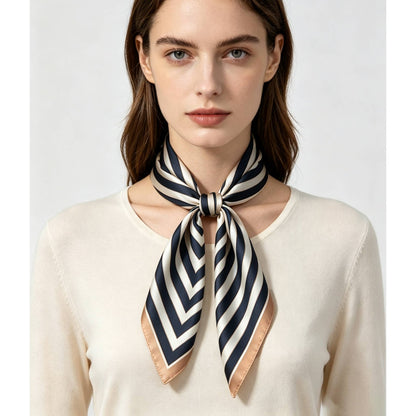 Stripe Silky Scarf
