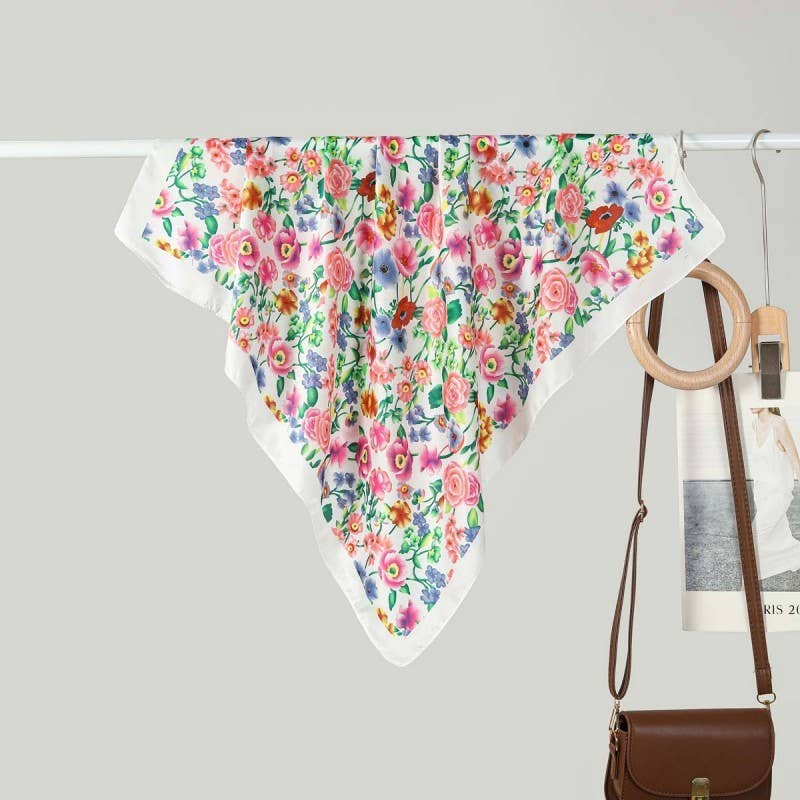 Large Floral Print Scarf