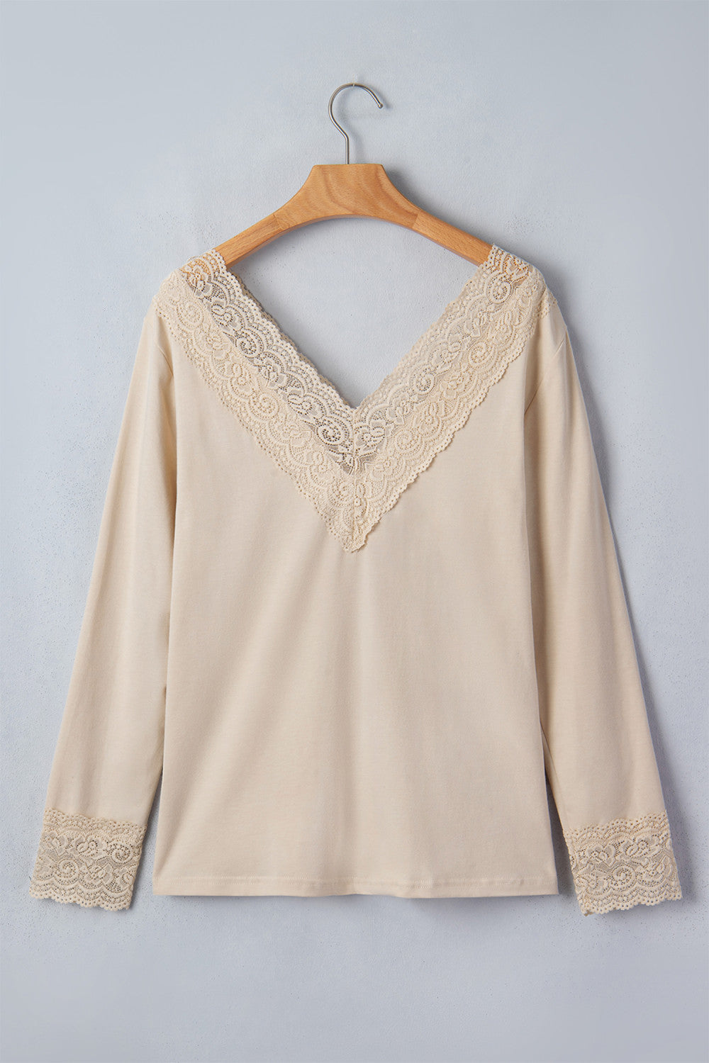 Apricot Lace Trim Top
