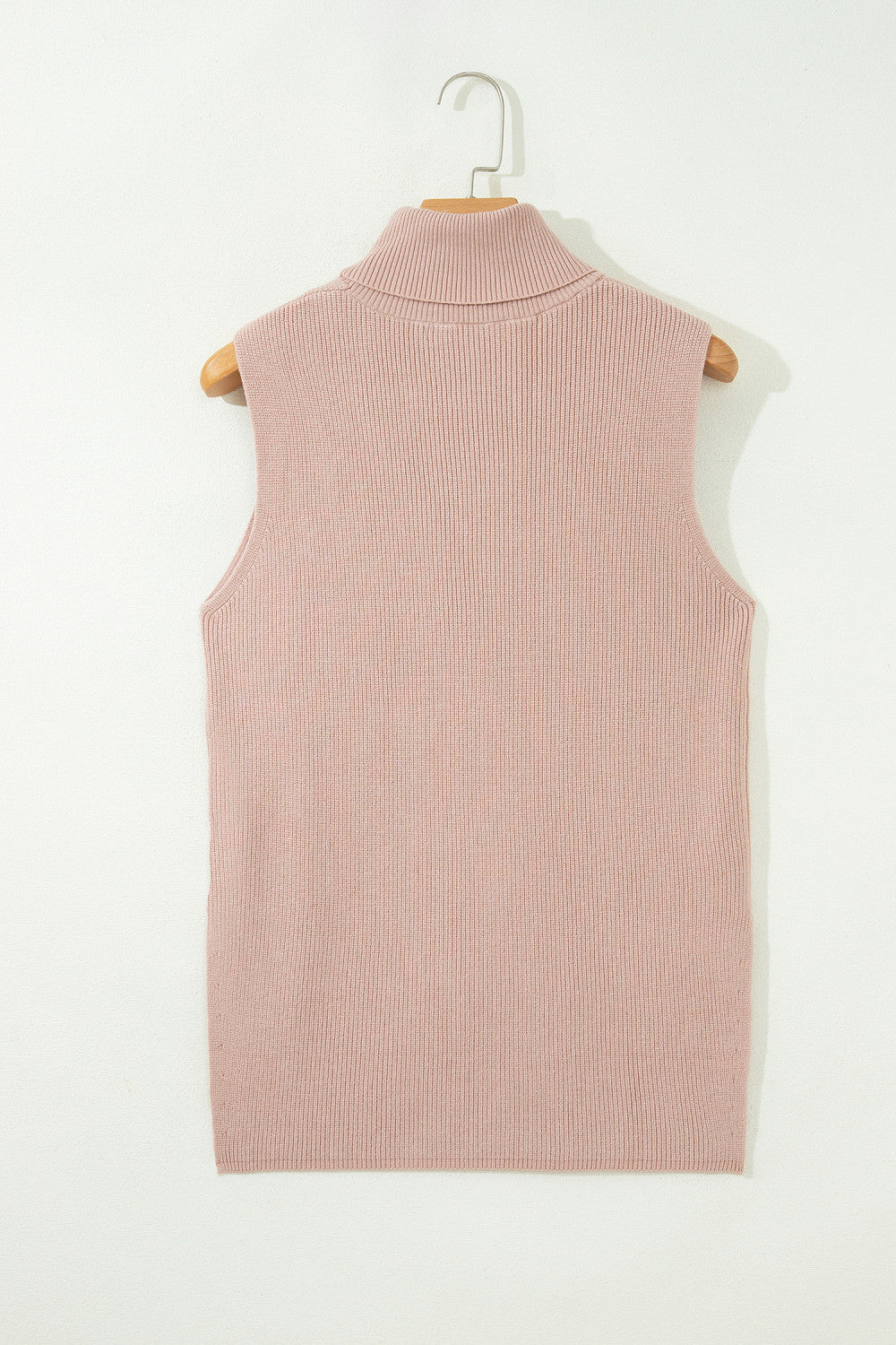 Beige Sleeveless Turtleneck